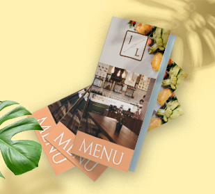 Cartes de menu imprimées sur mesure avec un design élégant, idéales pour les mariages, restaurants et événements spéciaux
